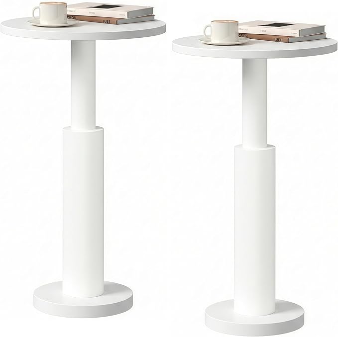 LAATOOREE Small Round Side Tables Set of 2, Drink Tables, Accent Coffee Tables by LAATOOREE
