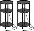 HOOBRO Set of 2 Small Round Side Tables by HOOBRO