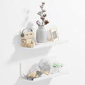 PAVSTINE Acrylic Wall Floating Shelves Set of 2, Wall Shelves White 12 Inch by PAVSTINE