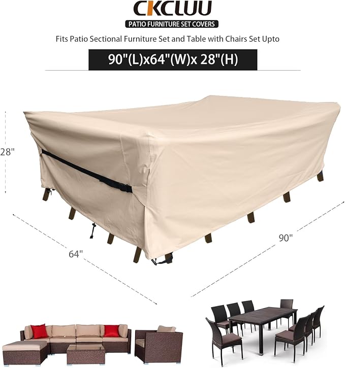 Patio Furniture Set Covers Waterproof Patio Conversation Sets Cover Heavy Duty - Image 7