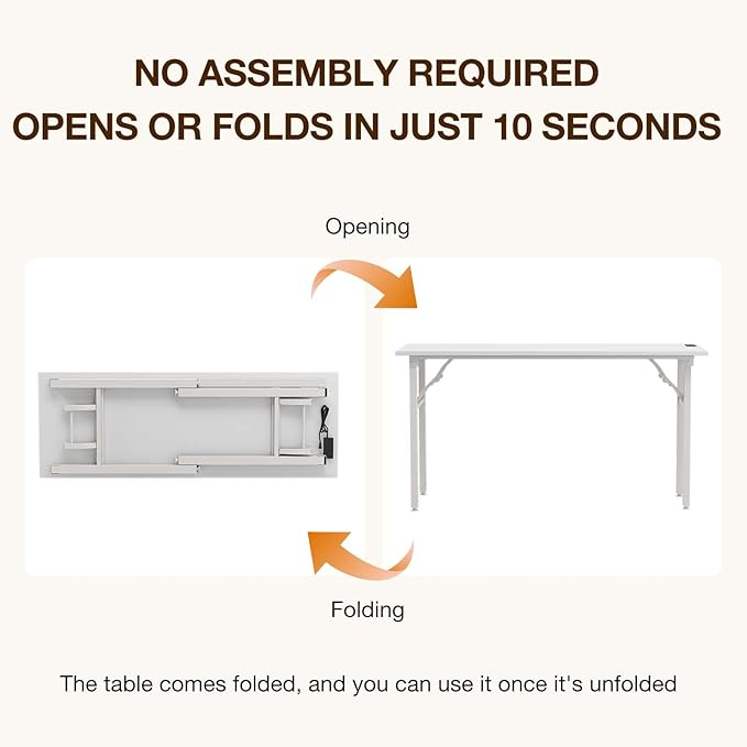 TEMI Long Computer Desk Folding Table - Image 3