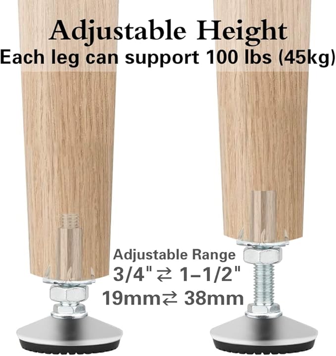 4 Set M10 Adjustable Leveling Feet, Heavy Duty Height Adjuster Furniture - Image 7