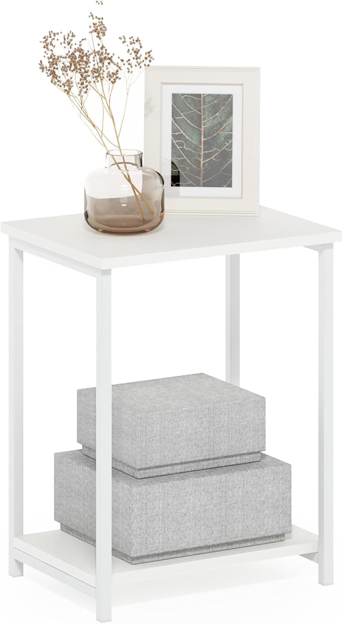Furinno Simplistic Side Table, 2-Tier Metal Frame Modern End Table by Furinno-FitsYourSpaceFitsYourBudget