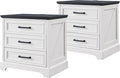 ACCOHOHO Farmhouse Nightstands Set of 2, 22 Inch Wide End Table by ACCOHOHO