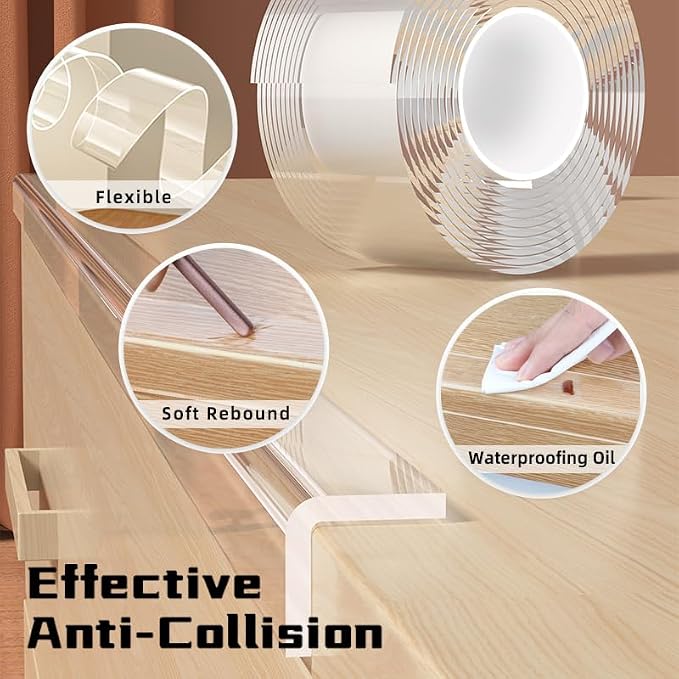 Clear Soft Corner Protectors for Furniture Strip, 2 in x 13.12 FT Edge Bumper - Image 3