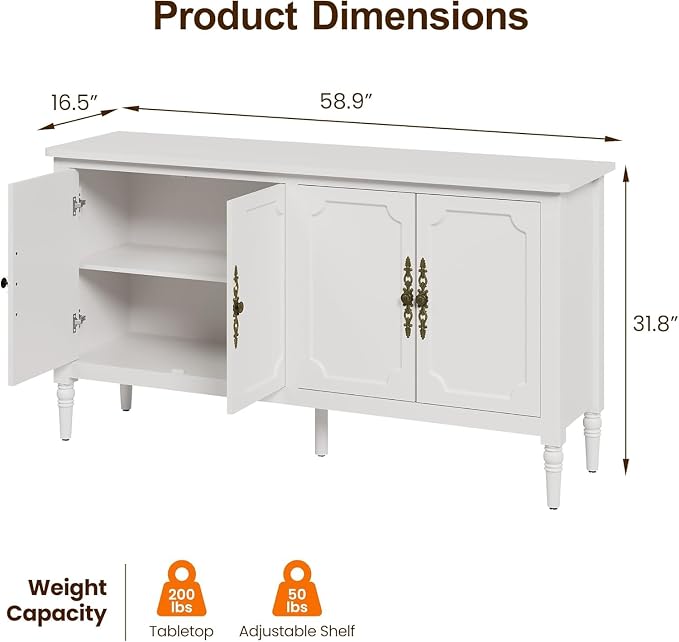 RoyalCraft 118" Buffet Cabinet - Image 2