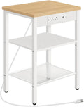 HOOBRO Side Table with Charging Station and USB Port, Small End Table by HOOBRO