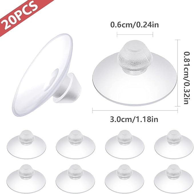 20-Pack Transparent Anti-Collision Suction Cups, 30mm/0.7" Mark-Free Design - Image 2