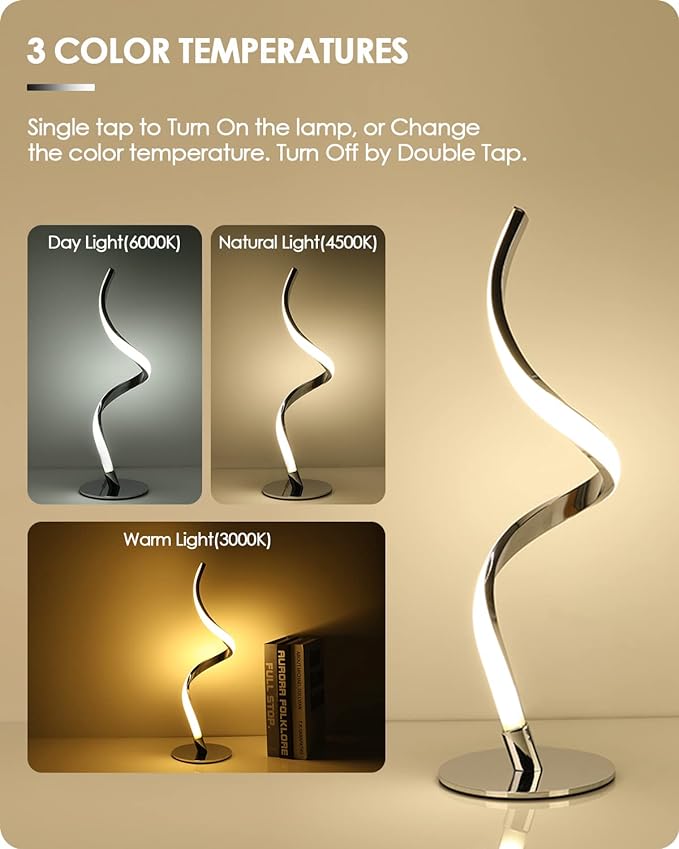 Yarra-Decor Modern Spiral Bedside Lamp - Image 2