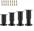 4PCS Adjustable 3.1-4.7 Inch Metal Furniture Legs Black Furniture Replacement by SWTOOL