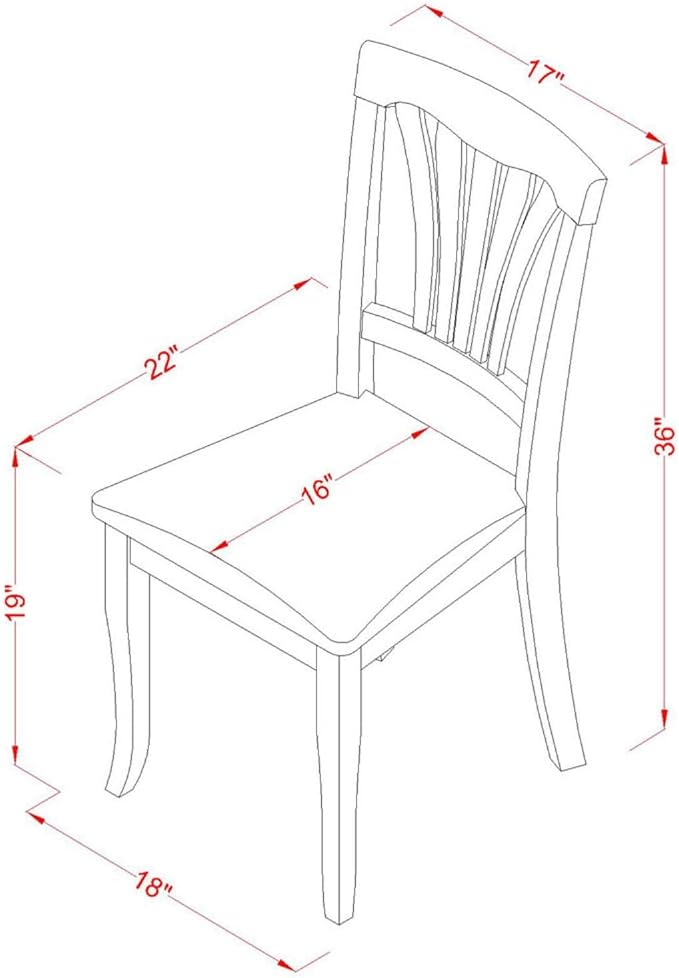 East West Furniture AVC-OAK-C Avon Kitchen Dining Chairs - Image 3