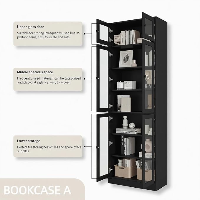 TUSY 85.5" Modern Tall Bookcase - Image 3