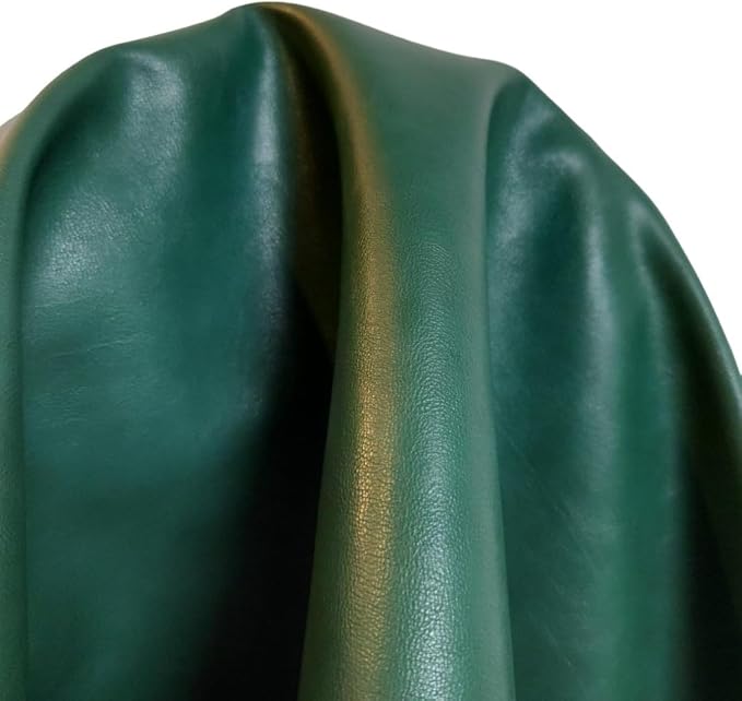 Hunter Green Soft Faux Leather Fabric PU Leather by The Yard Synthetic Pleather - Image 6
