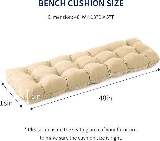 IPYNBAP Outdoor Bench Cushion, Waterproof Bench Cushion - Image 2
