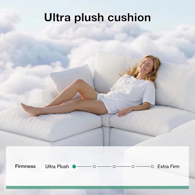 Novilla 133.8" Modular Cloud Couch, Modern Sectional Sofa - Image 4