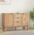 Scandinavian Sideboard Solid Pine Wood Engineered Wood Medium Large Brown 4 by Unknown