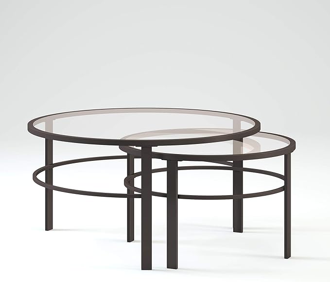 Henn&Hart Round Nested Coffee Table in Blackened Bronze, Coffee Table coffee - Image 5