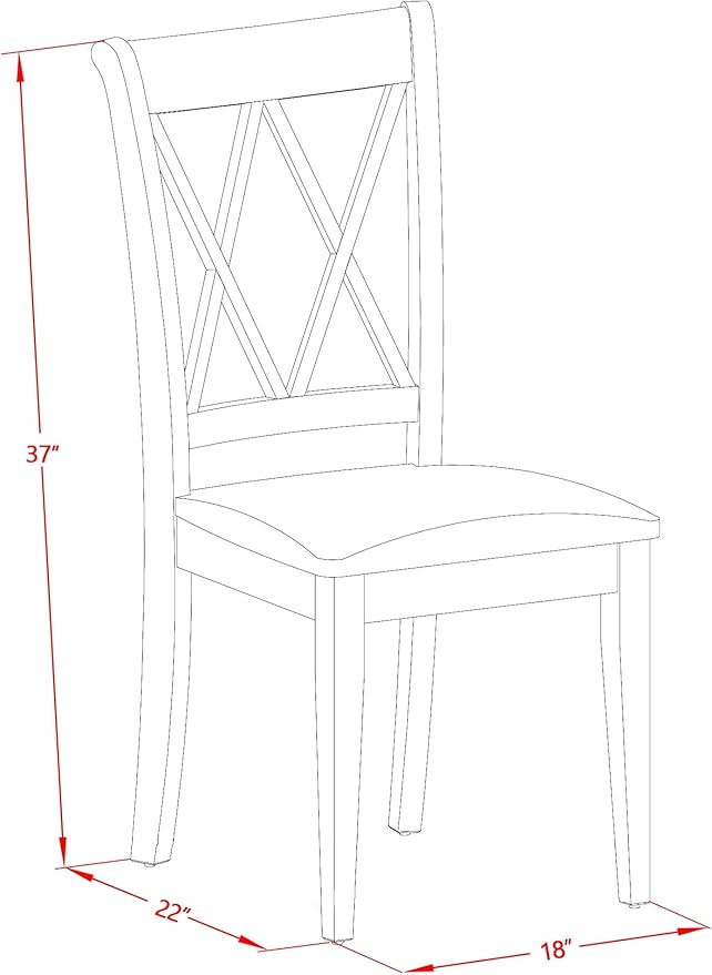 East West Furniture CLC-MAH-C Clarksville Dinette Chairs - Image 3