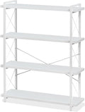 HCHQHS Bookshelf, 4-Tier Industrial Bookcase, Freestanding Tall Bookshelves by HCHQHS