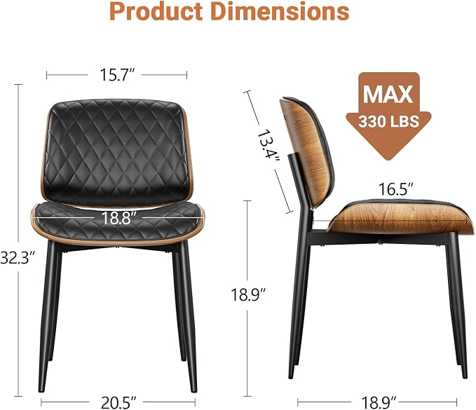YaFiti Dining Chairs Set of 4, Mid Century Modern Accent Dining Room and - Image 2