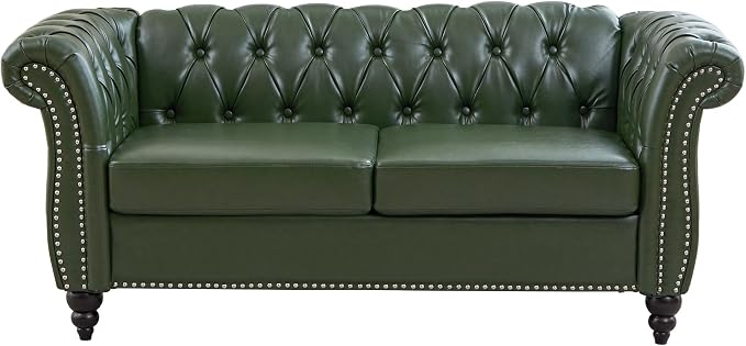 LEVNARY Chesterfield Loveseat, 2 Seater Tufted Couch - Image 8