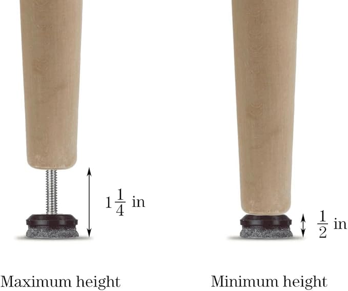 HUAYY 24 Pack Adjustable Furniture Leveling Feet, 1/4-20 Threaded Stem - Image 4