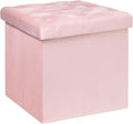 B FSOBEIIALEO Storage Ottoman Cube, Velvet Tufted Folding Ottomans by BFSOBEIIALEO
