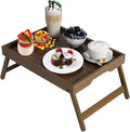 Artmeer Bed Tray Table with Folding Legs, Bamboo Breakfast in Bed by Artmeer