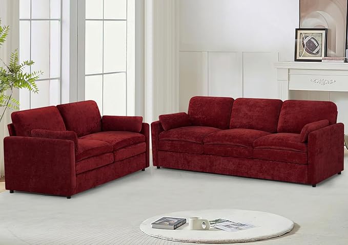 2 Pieces Chenille Sofa Set by LESOFAIR
