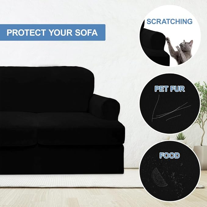 CUCRAF T Cushion Sofa Cover 4 Piece Slipcovers, Soft Thick Velvet Couch Cover - Image 4