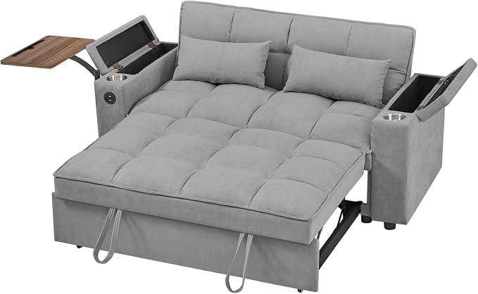 hansones 65'' 3-in-1 Folding Convertible Sofa Bed, Queen Size Pullout Sofa - Image 6