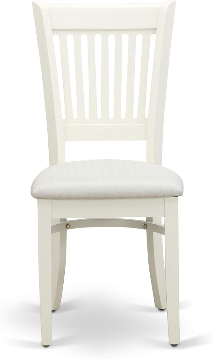 East West Furniture ANVA5-LWH-C 5 Piece Dining Room Table Set Includes a Round - Image 5