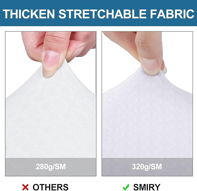 Smiry Waterproof Seat Covers for Dining Room Chairs Set of 4, Stretch Jacquard - Image 4