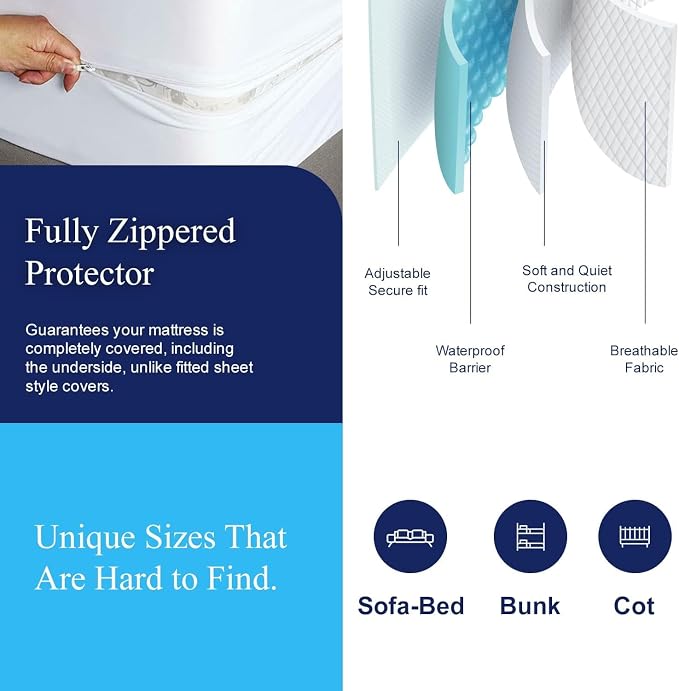Allersoft| Queen Sleeper Sofa Mattress Cover - Image 3