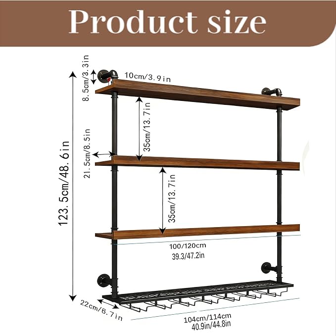 39.3in Wall Mounted Wine Rack - Image 2