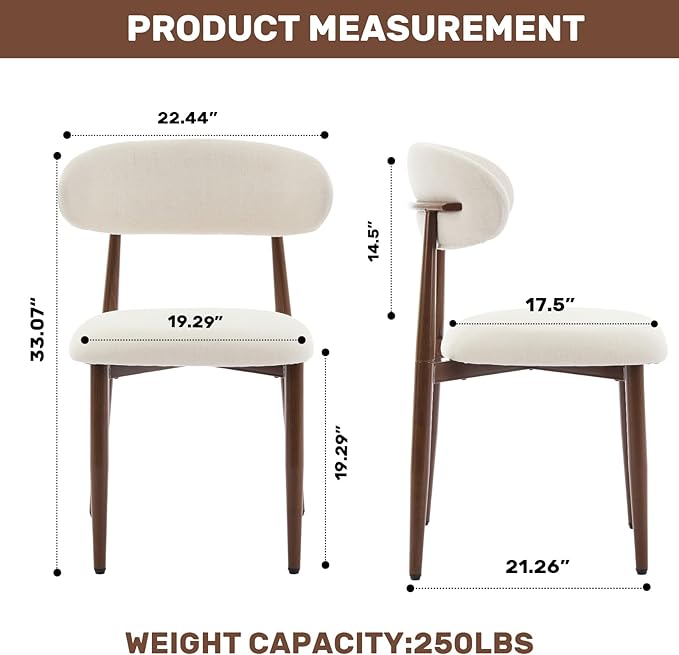 UVV Dining Chairs Set of 8, Metal Kitchen Chairs - Image 9