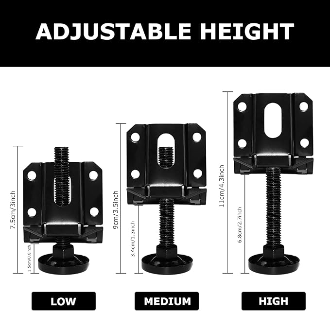 LOSCHEN 16 PCS Heavy Duty Adjustable Leveling Feet - Image 5
