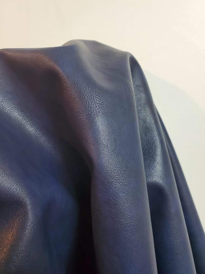 NAT Leathers | Navy Soft Faux Vegan Leather PU | 1 Yard Cut by the Yard | by NATLeathers