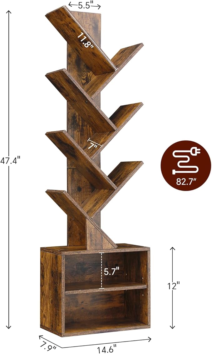 SUNMORY 6 Tier Tree Bookshelf - Image 2
