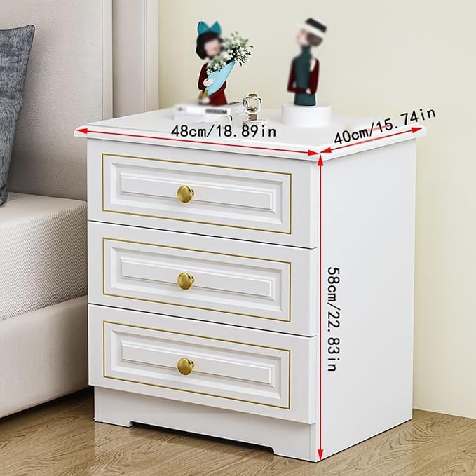 Bed Side Table/Night Stand Light Luxury Solid Wood Bedside Table, Simple Home - Image 3