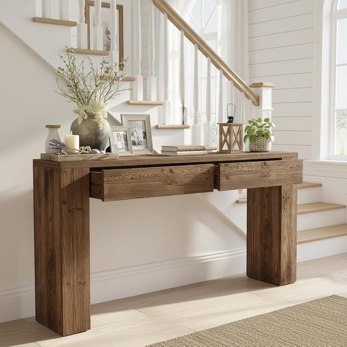 LITTLE TREE Solid Wood 63 Inches Console Table - Image 3