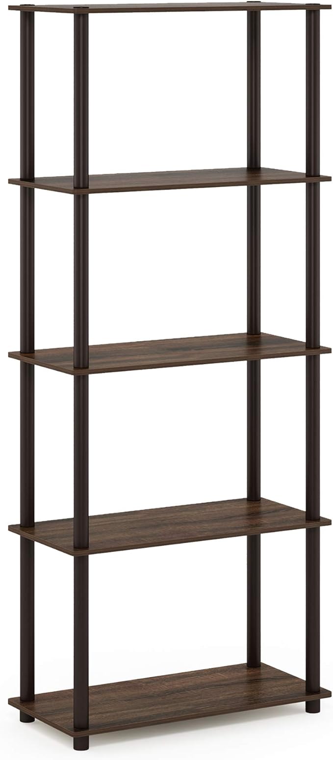 Furinno TURN-N-TUBE Storage Shelves, 5-Tier Book Shelf, Corner Shelf, Toolless - Image 5
