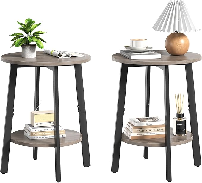 sthmec Side Table Set of 2, Small Round End Table by Unknown