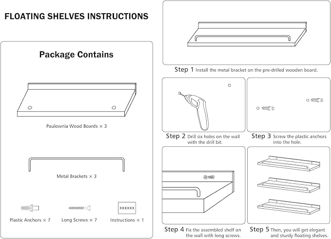 RYOFOBETTO Small Floating Shelf, 6X6 Inches Farmhouse Wall Shelves - Image 7