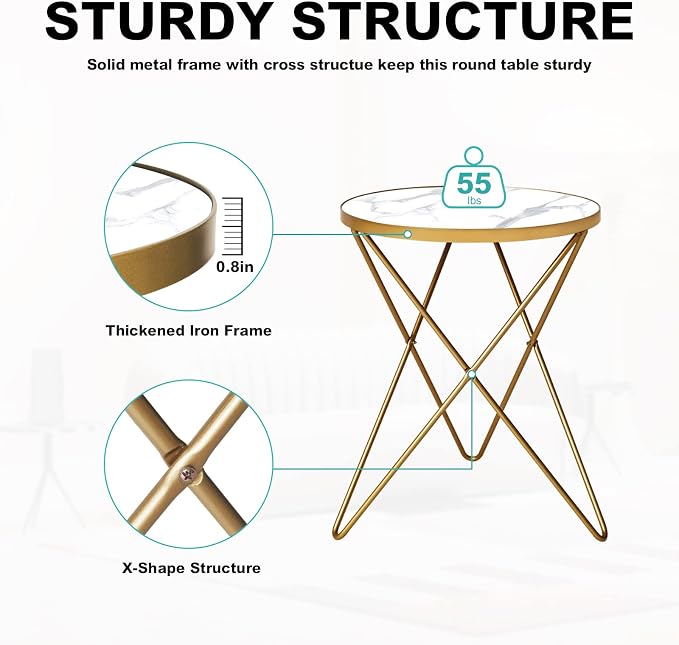 HLR Modern Round Side Table, End Table - Image 5