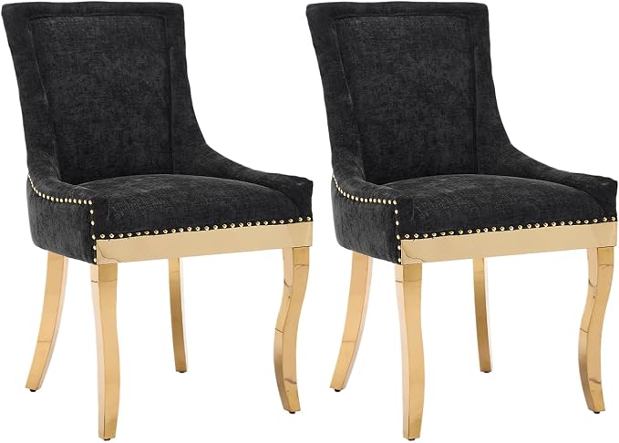 Upholstered Dining Chairs Set of 2, Modern Fabric Side Chairs by MZDOO