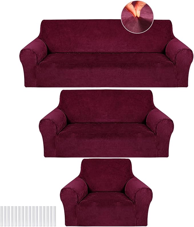 Peryiter 3 Pcs Couch and Loveseat Covers Set Sofa Cover by Peryiter