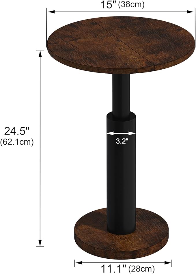 LAATOOREE Round Side Table, Accent Drink Coffee Table, Spacious Top, Thick - Image 2