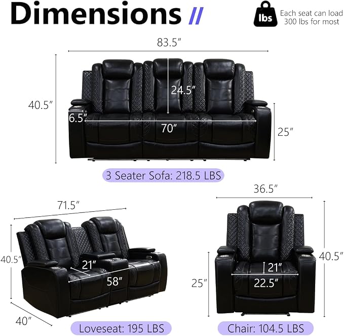 Leather Power Recliner Loveseat - Image 2