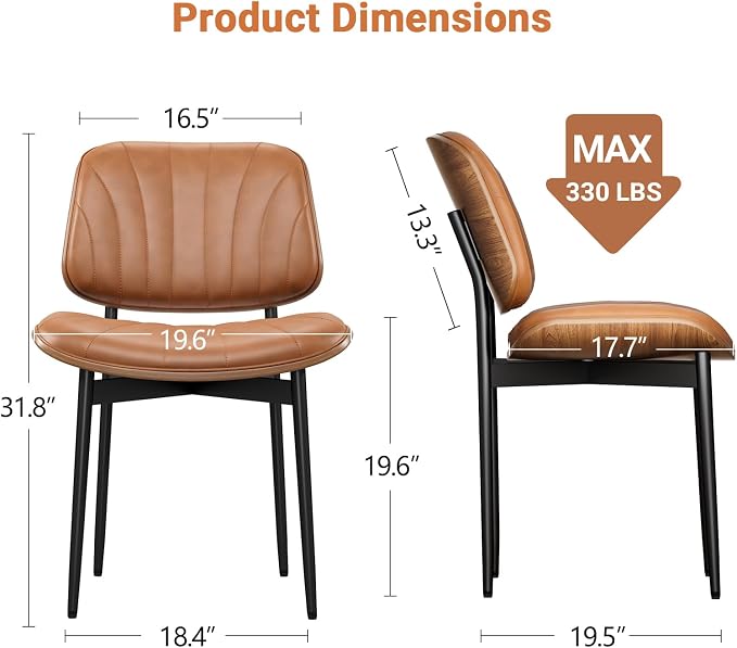 YaFiti Dining Chairs Set of 8, Dining Room and Kitchen Chairs, Mid Century - Image 2